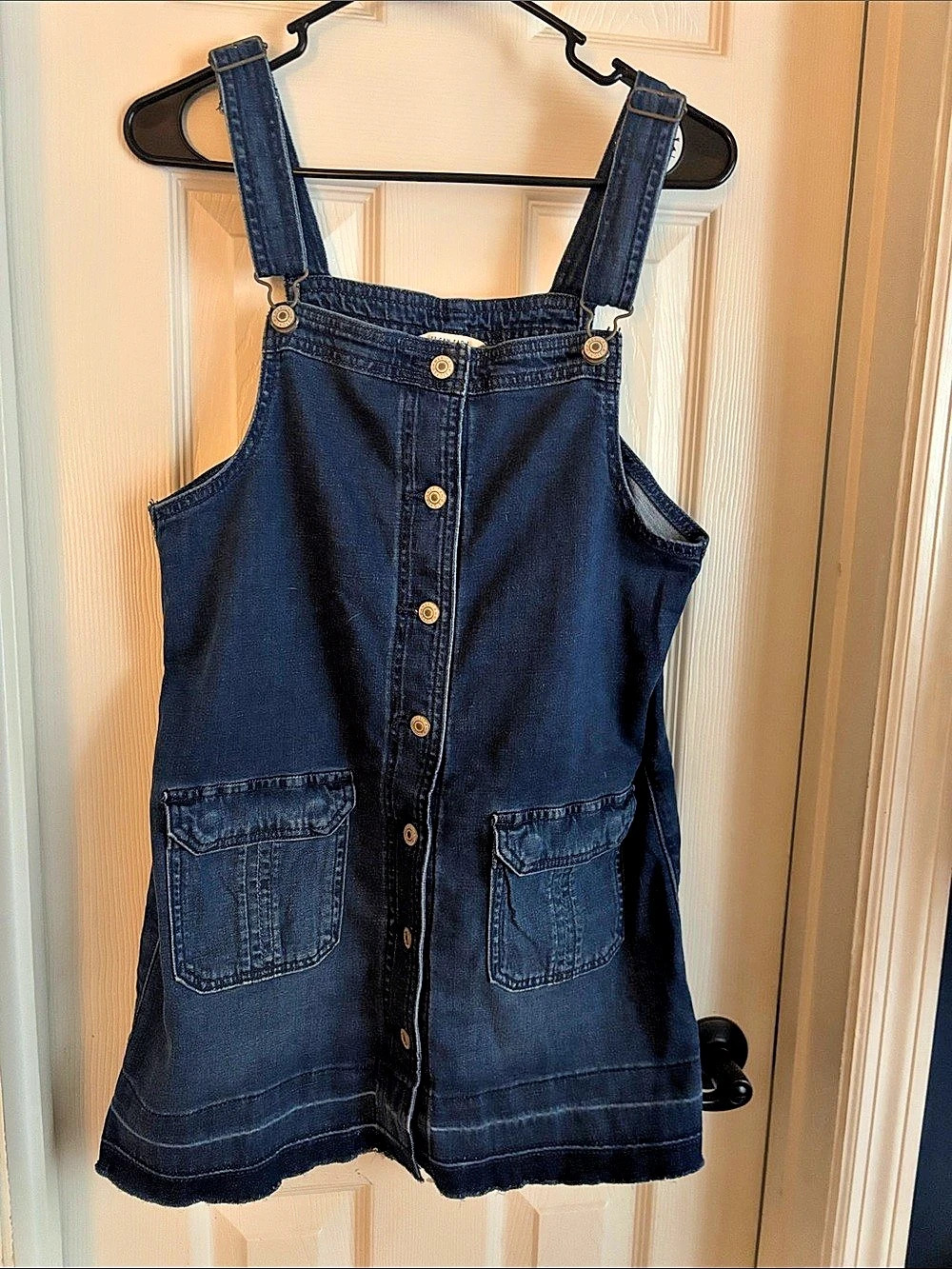 American Eagle Denim Overall Dress Blue